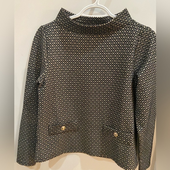 Ann Taylor Metallic Geo Jacquard Top - Picture 3 of 7